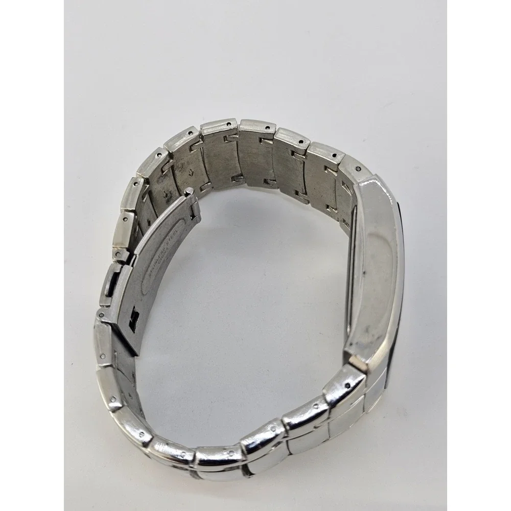 Folio Men's Diamond Watch 35MM Black Dial‎ Gray Bracelet Band 7